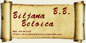 Biljana Beloica vizit kartica